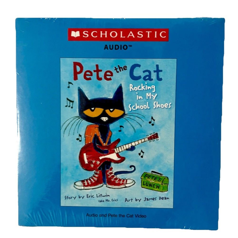 New Sealed Pete the Cat Rocking In My School Shoes Audio CD Scholastic Litwin